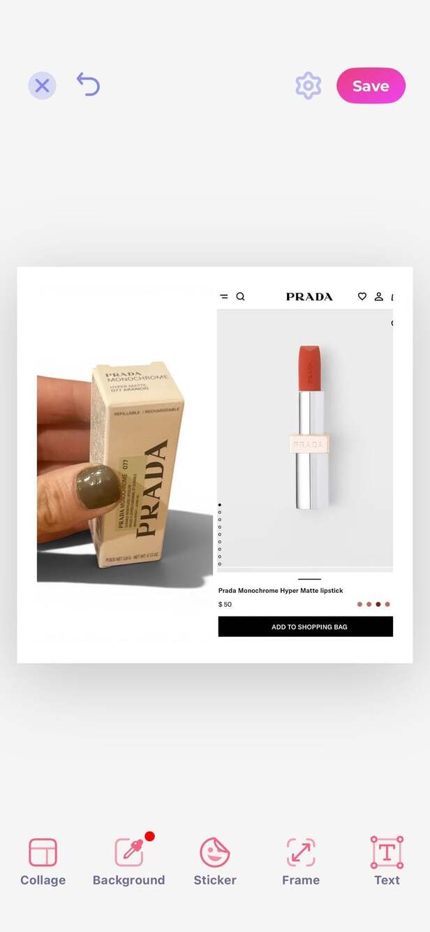 Prada Monochrome Hyper Matte Lipstick 077 Arancio 3.8g. NIB!
